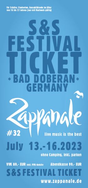 Festival-Ticket für Schüler und Studenten - Zappanale 2023, 14.-16.Juli