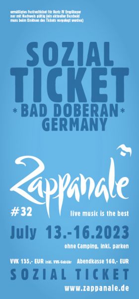 Festival-Ticket Sozial - Zappanale 2023, 14.-16.Juli
