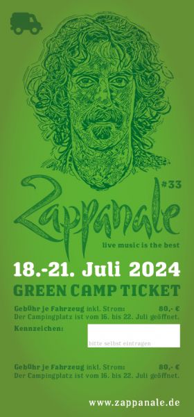 Fahrzeug-Ticket GreenCamp - Zappanale 2024, 18.-21. Juli